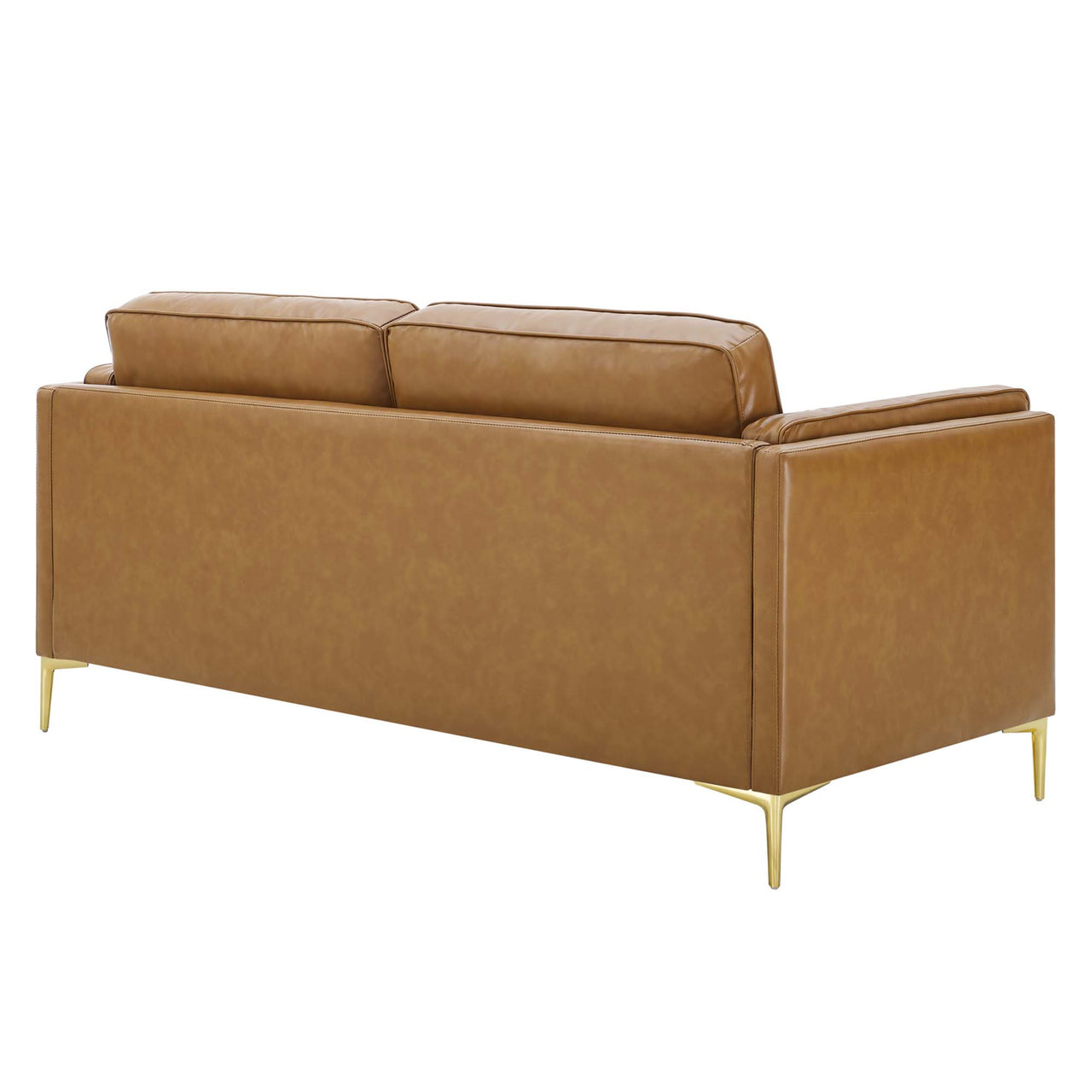 Ociel Eco-Leather Sofa, Tan