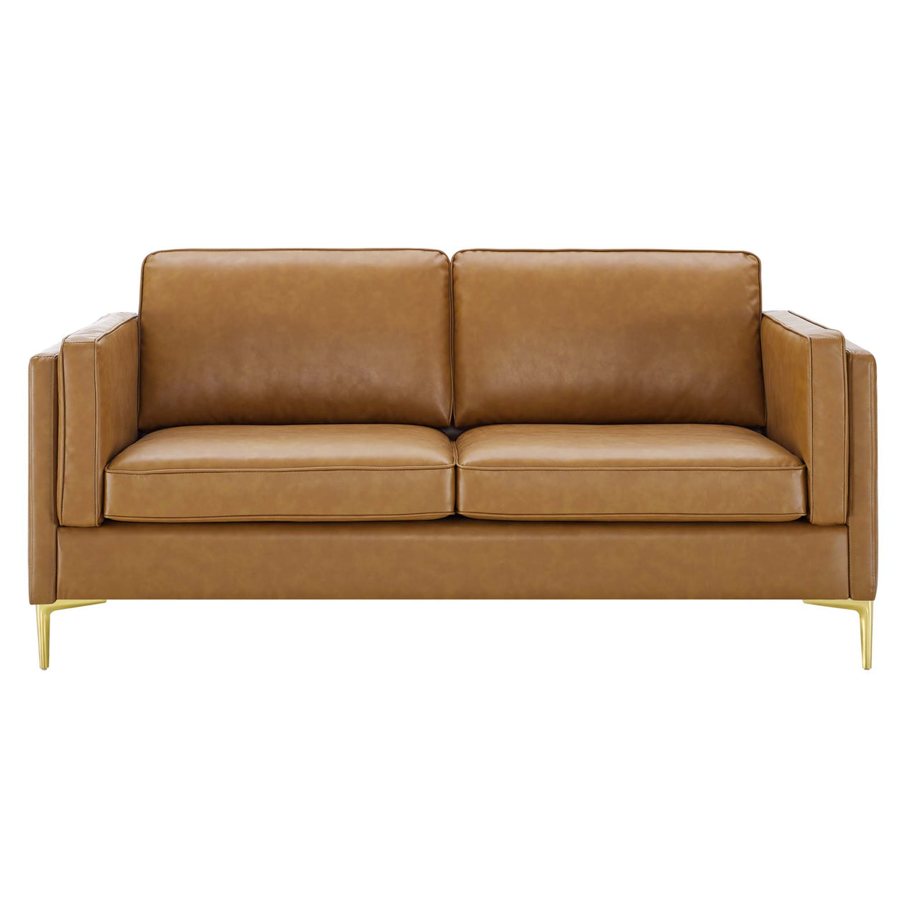 Ociel Eco-Leather Sofa, Tan