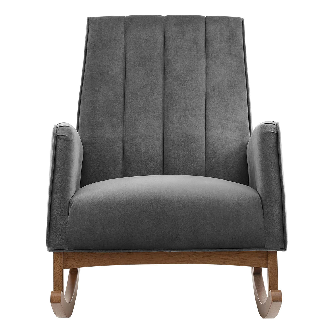 Dorvelle Upholstered Velvet Lounge Chair, Gray