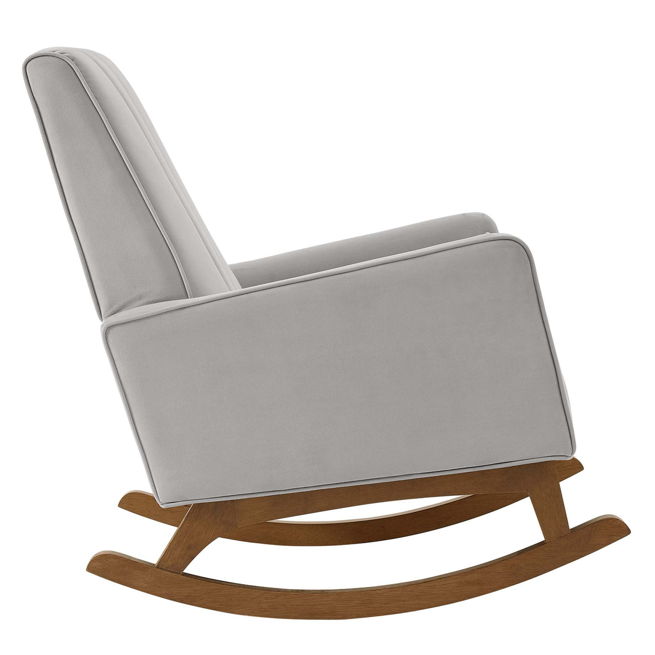 Dorvelle Upholstered Velvet Lounge Chair, Light Gray