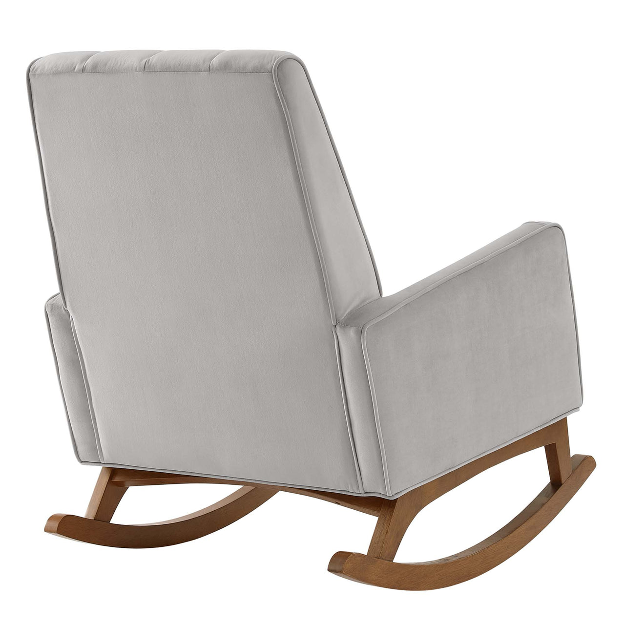 Dorvelle Upholstered Velvet Lounge Chair, Light Gray