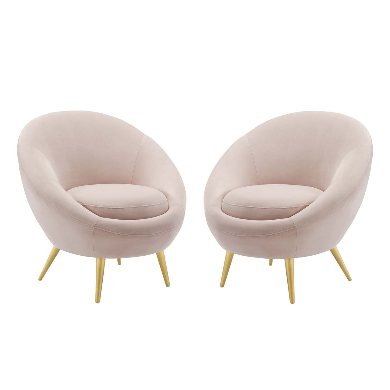 Silenna Velvet Accent Chair Set of 2, Pink