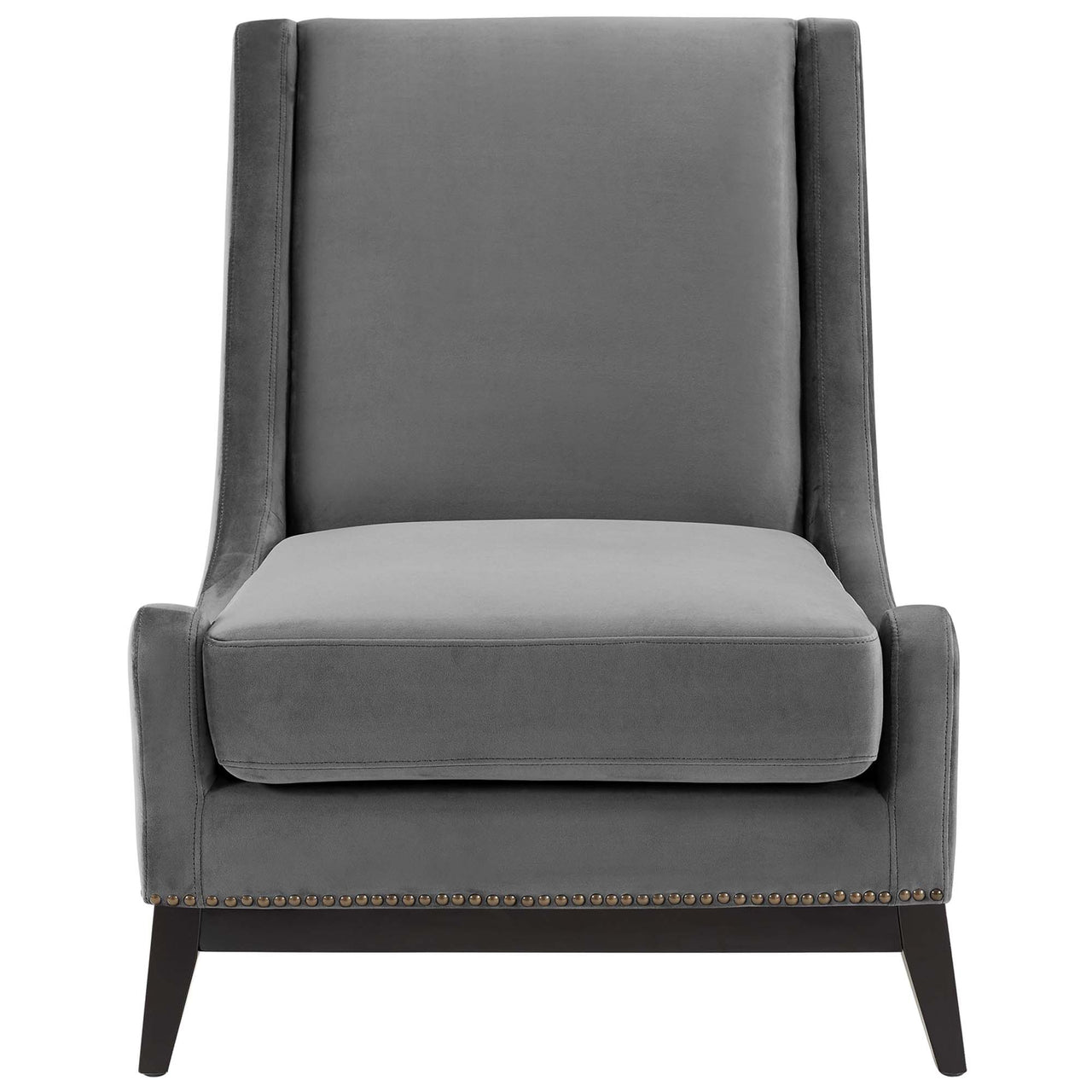 Assertion Upholstered Velvet Accent Chair Set of 2, Gray