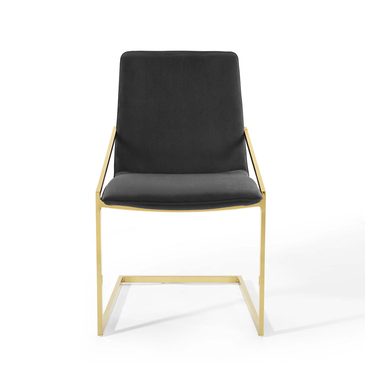 Balance Upholstered Velvet Dining Armchair Set of 2, Black