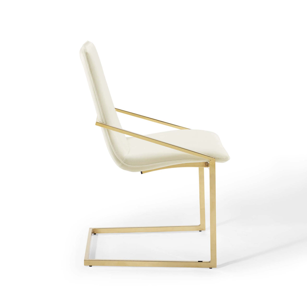 Balance Upholstered Velvet Dining Armchair Set of 2, Ivory