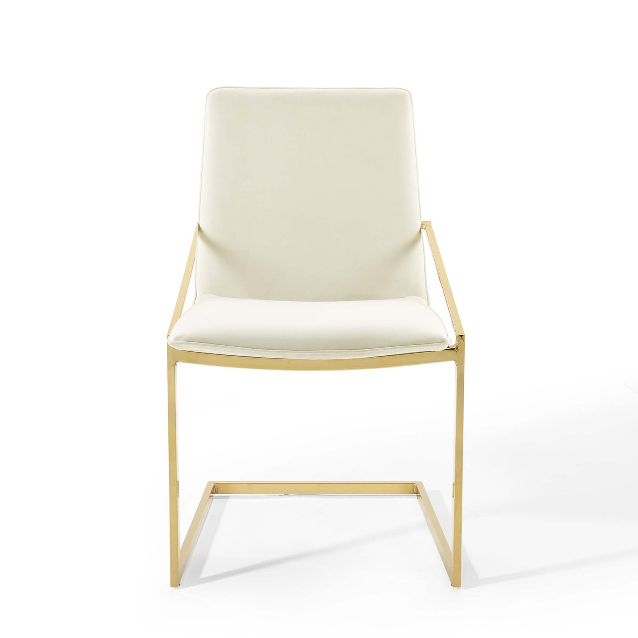 Balance Upholstered Velvet Dining Armchair Set of 2, Ivory