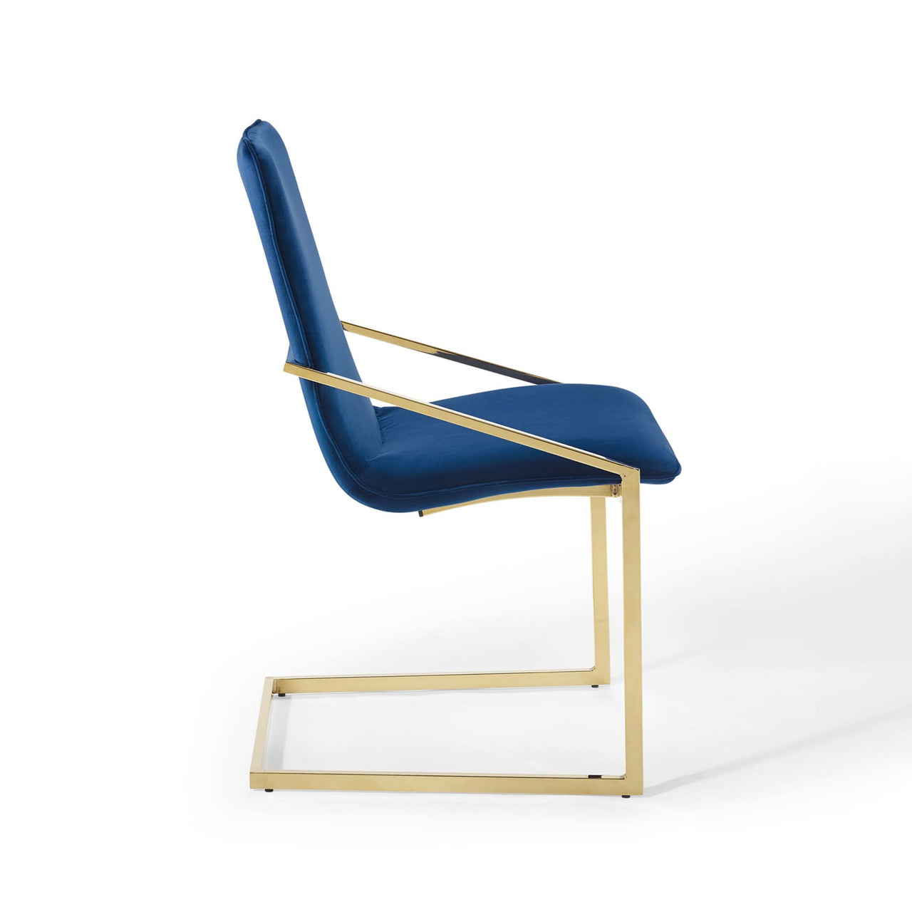 Balance Upholstered Velvet Dining Armchair Set of 2, Navy