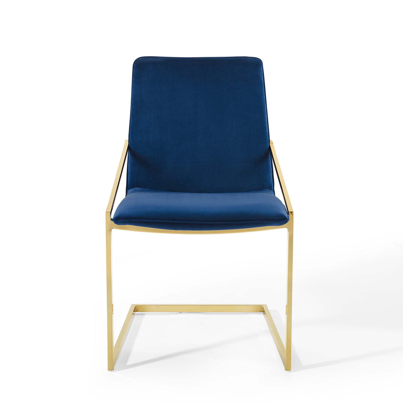 Balance Upholstered Velvet Dining Armchair Set of 2, Navy
