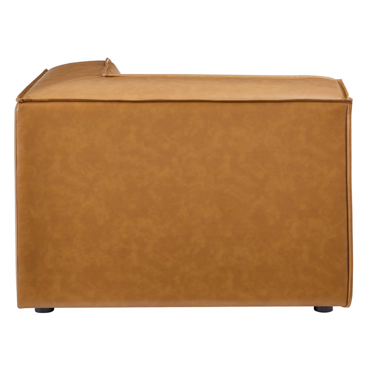 Phoenix Eco-Leather Corner Chair | Modular Sectional Component, Tan