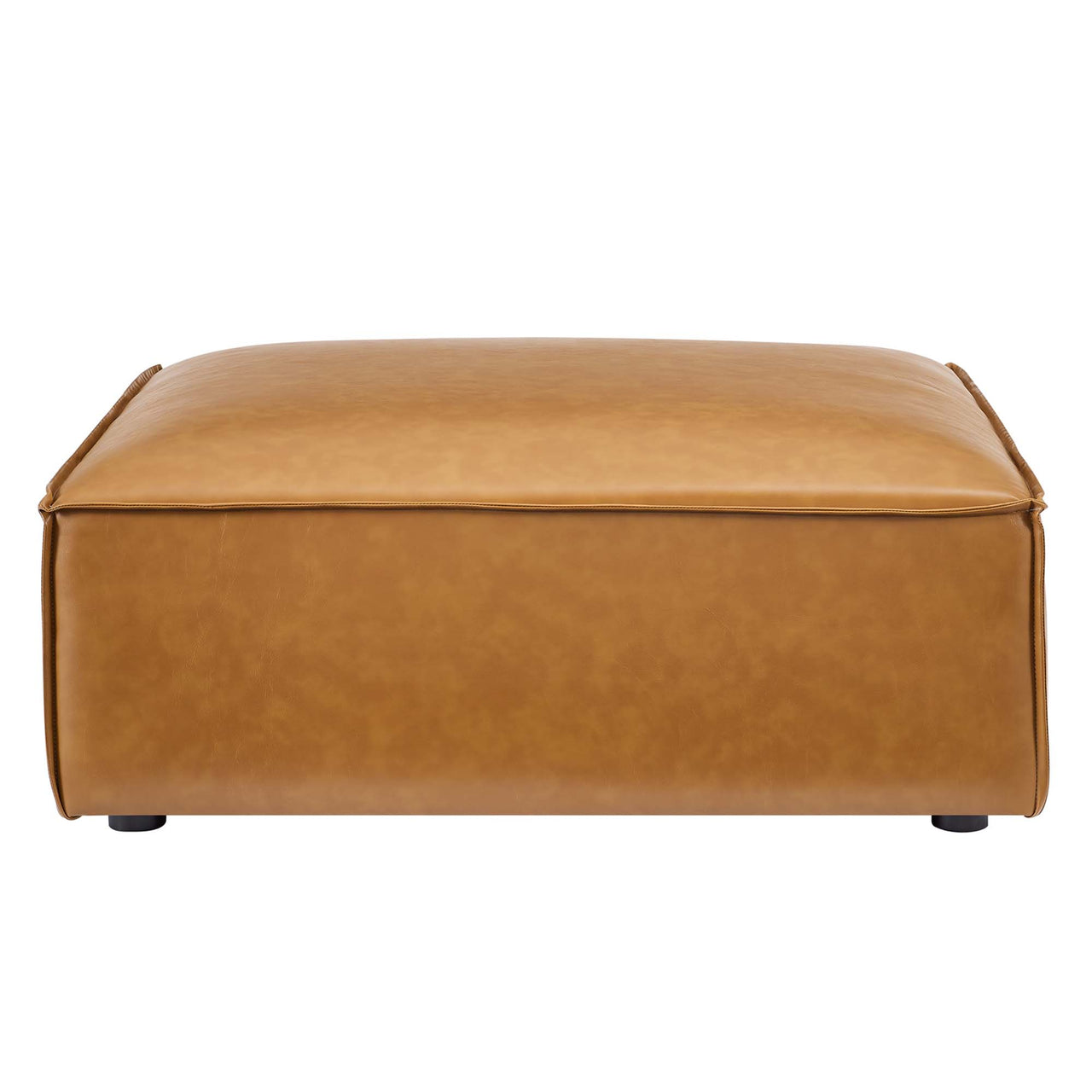 Phoenix Eco-Leather Ottoman | Modular Sectional Component, Tan