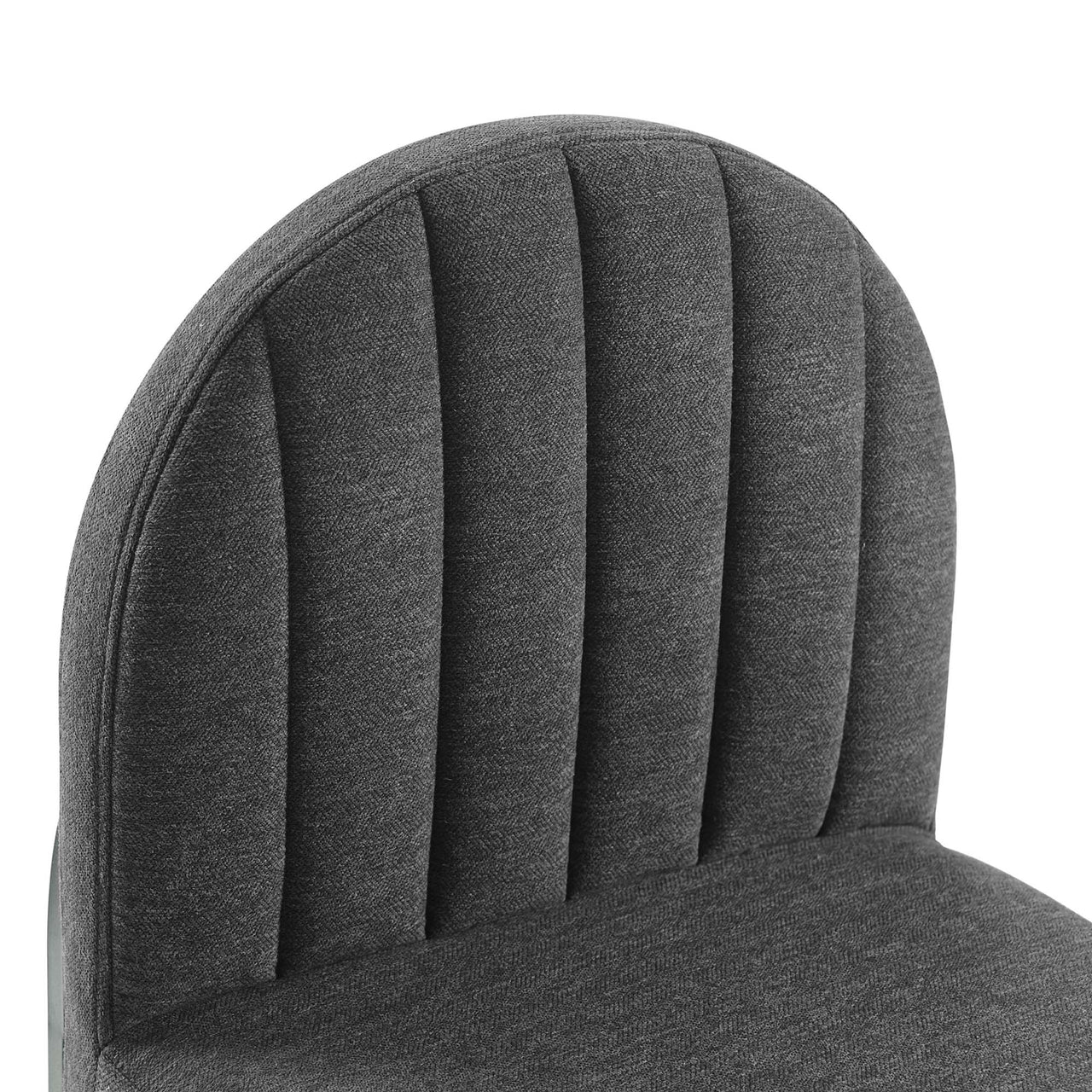 Bivalve Fabric Dining Chair Set of 2, Black & Charcoal