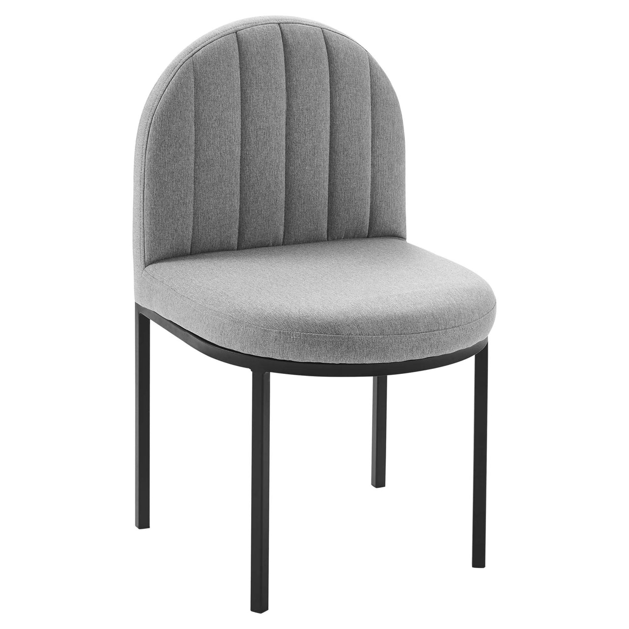 Bivalve Fabric Dining Chair Set of 2, Black & Light Gray