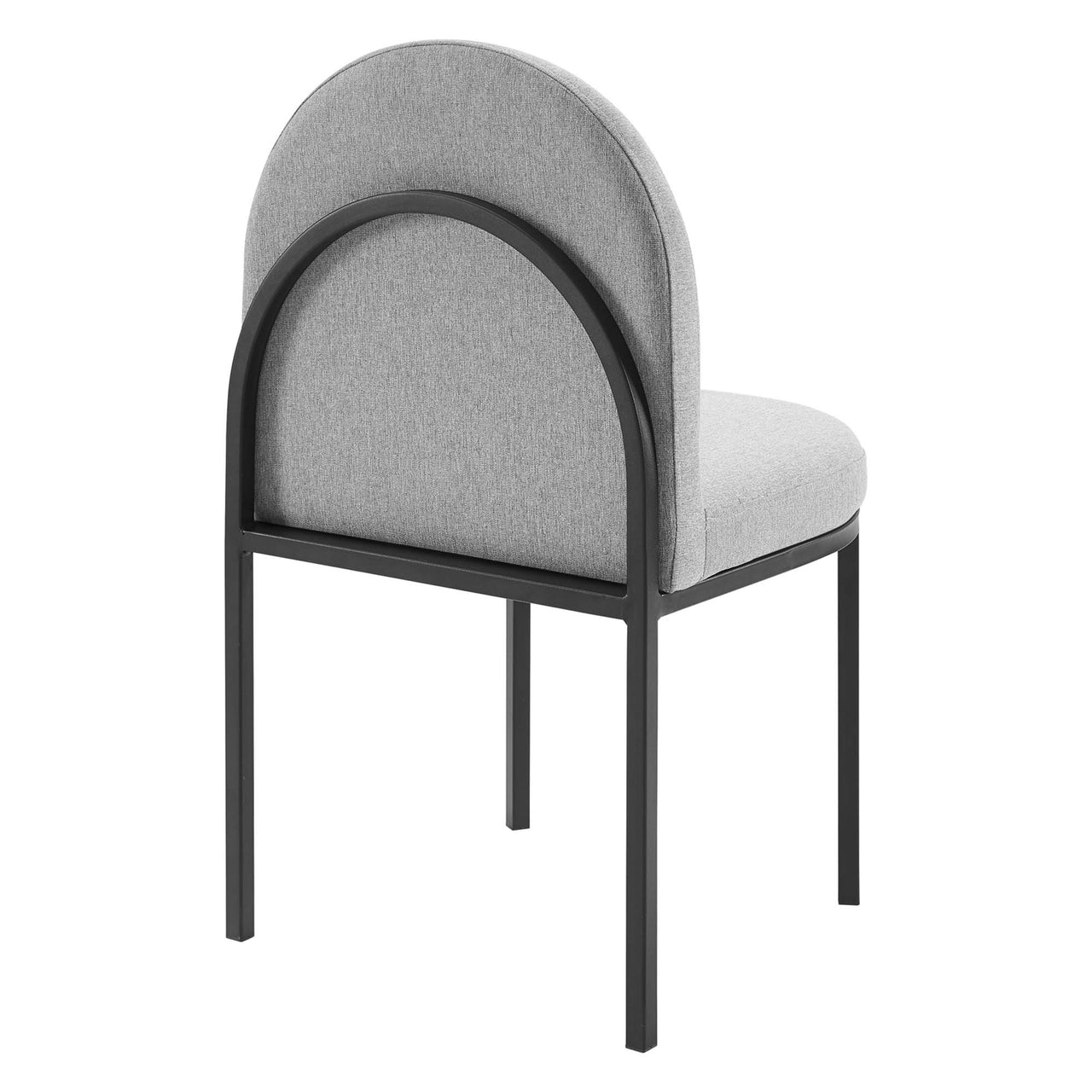 Bivalve Fabric Dining Chair Set of 2, Black & Light Gray