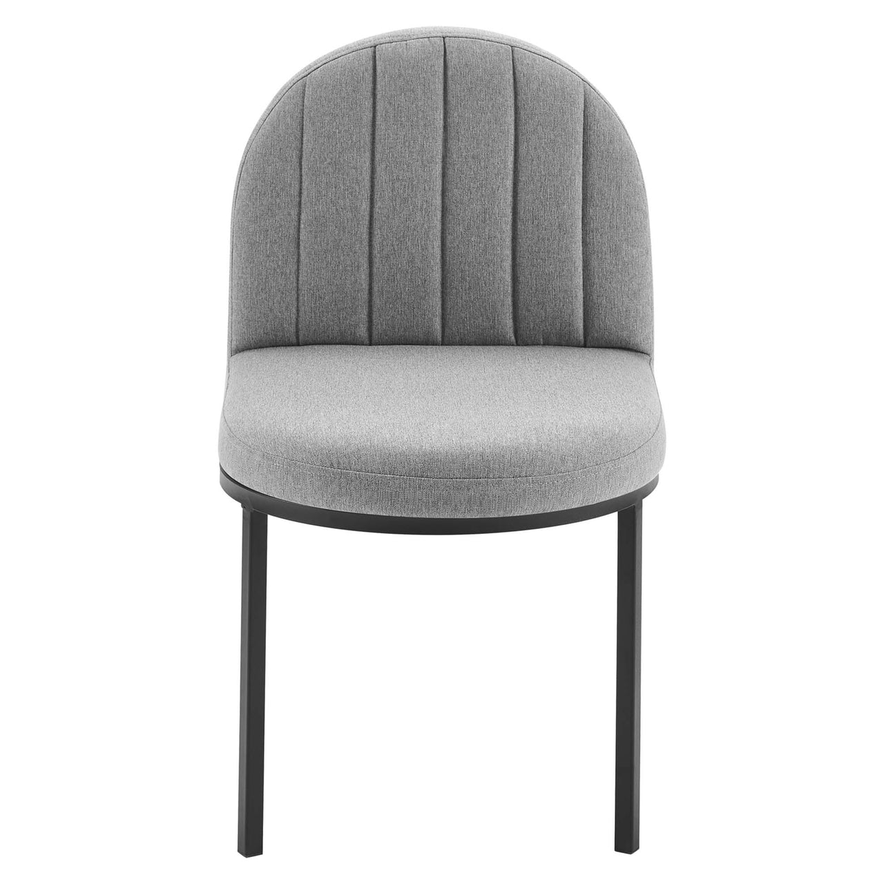 Bivalve Fabric Dining Chair Set of 2, Black & Light Gray
