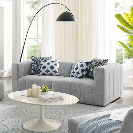 Barden 2-Piece Fabric Loveseat Sectional, Light Gray