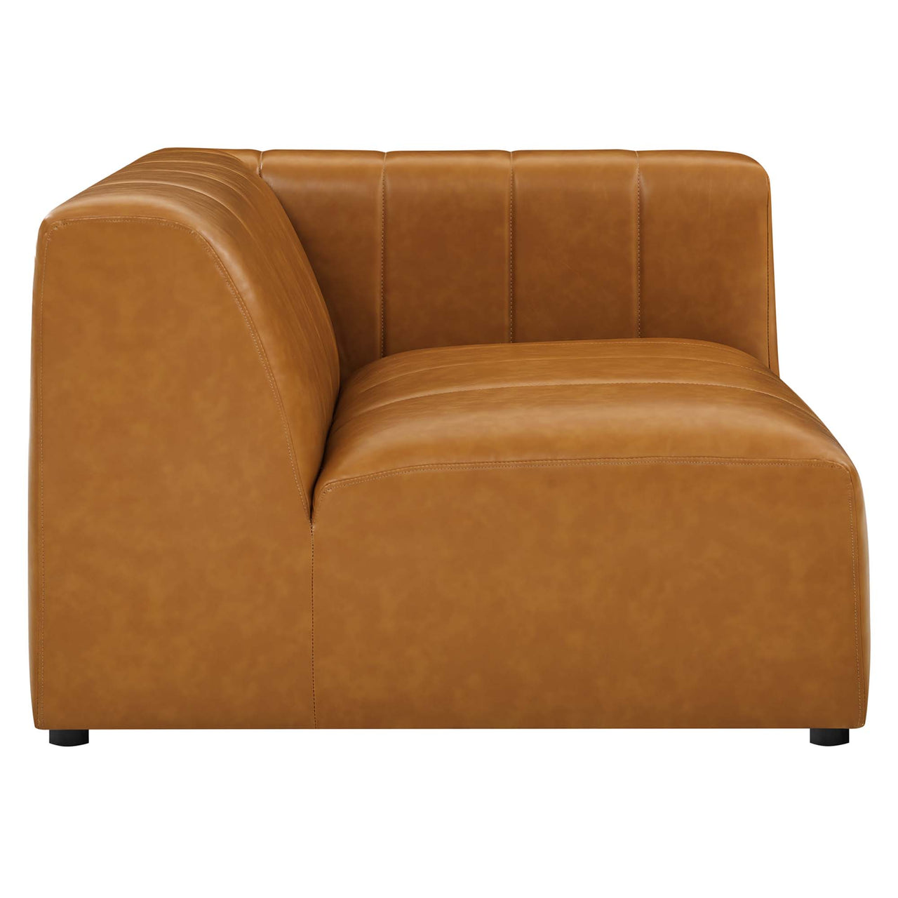 Barden 2-Piece Eco-Leather Loveseat Sectional, Tan