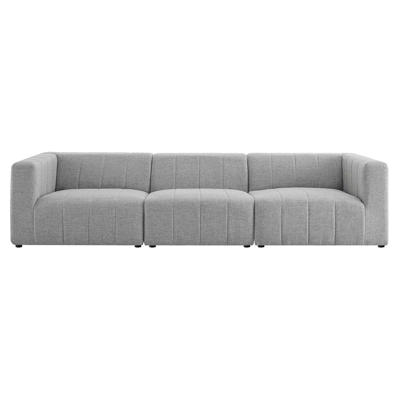 Barden 3-Piece Fabric Sofa Sectional, Light Gray