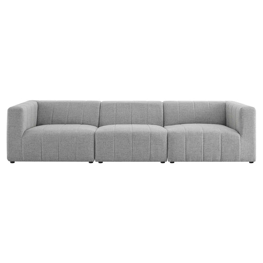 Barden 3-Piece Fabric Sofa Sectional, Light Gray