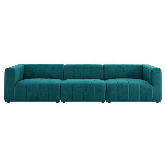 Barden 3-Piece Fabric Sofa Sectional, Teal