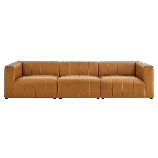 Barden 3-Piece Eco-Leather Sofa Sectional, Tan