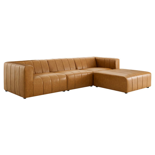 Barden 4-Piece Eco-Leather Sectional, Tan