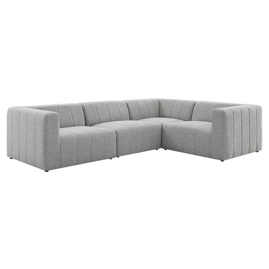 Barden 4-Piece Fabric Sectional, Light Gray