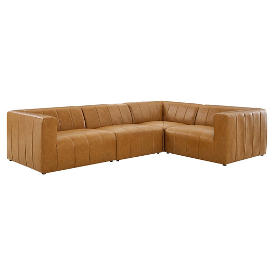 Barden 4-Piece Eco-Leather Sectional, Tan
