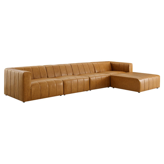 Barden 5-Piece Eco-Leather Sectional, Tan