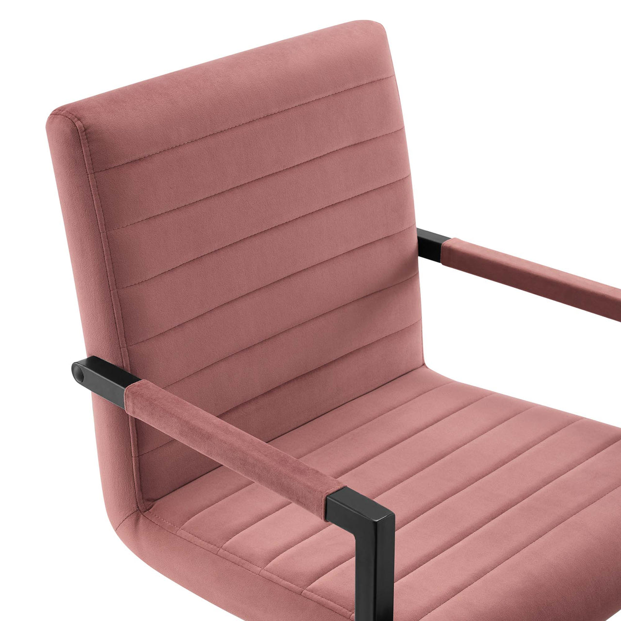 Leveled Upholstered Velvet Dining Chair Set of 2, Dusty Rose