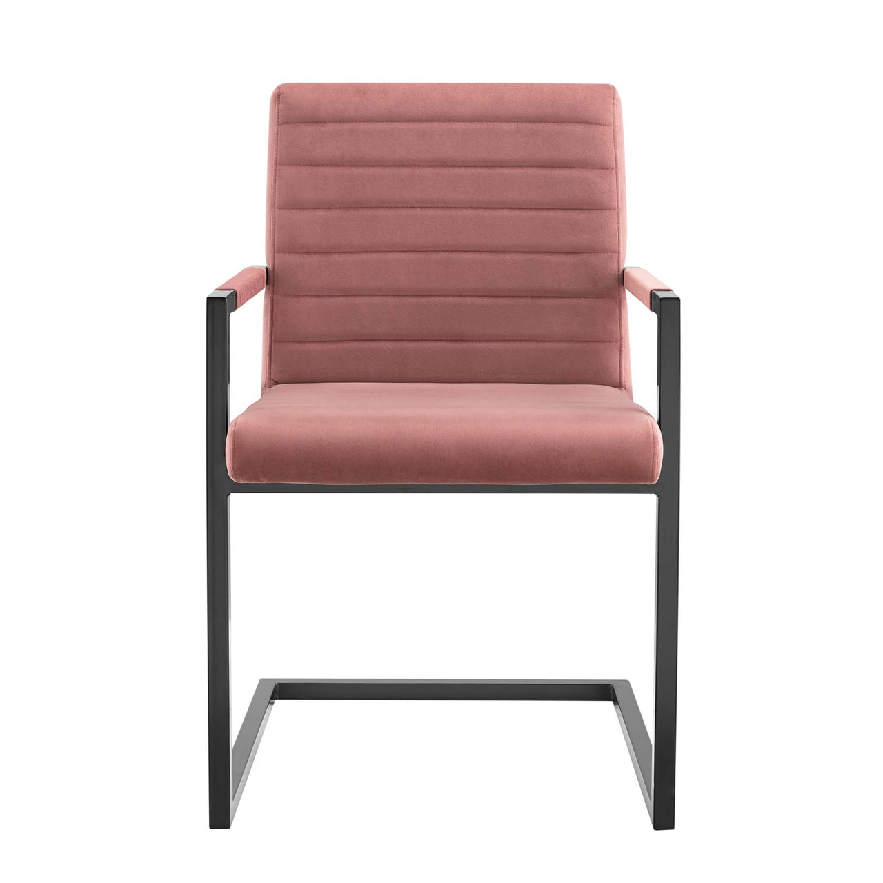 Leveled Upholstered Velvet Dining Chair Set of 2, Dusty Rose