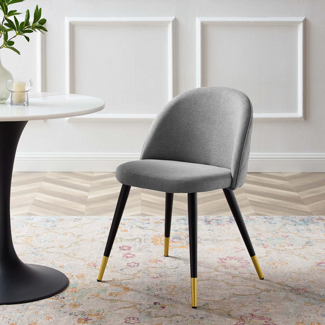 Adamantitus Dining Chair Set of 2, Light Gray