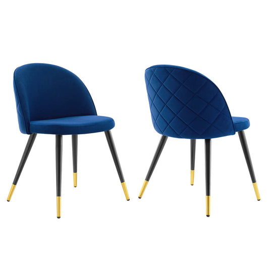 Adamantitus Upholstered Dining Chair Set of 2, Navy