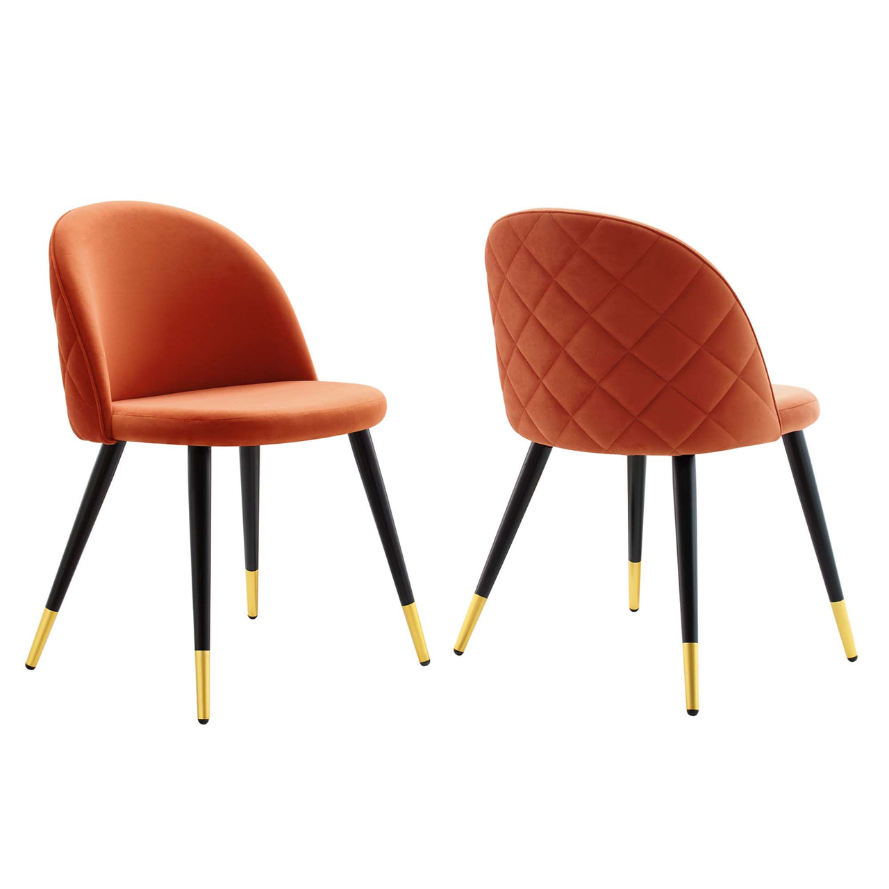 Adamantitus Upholstered Dining Chair Set of 2, Orange