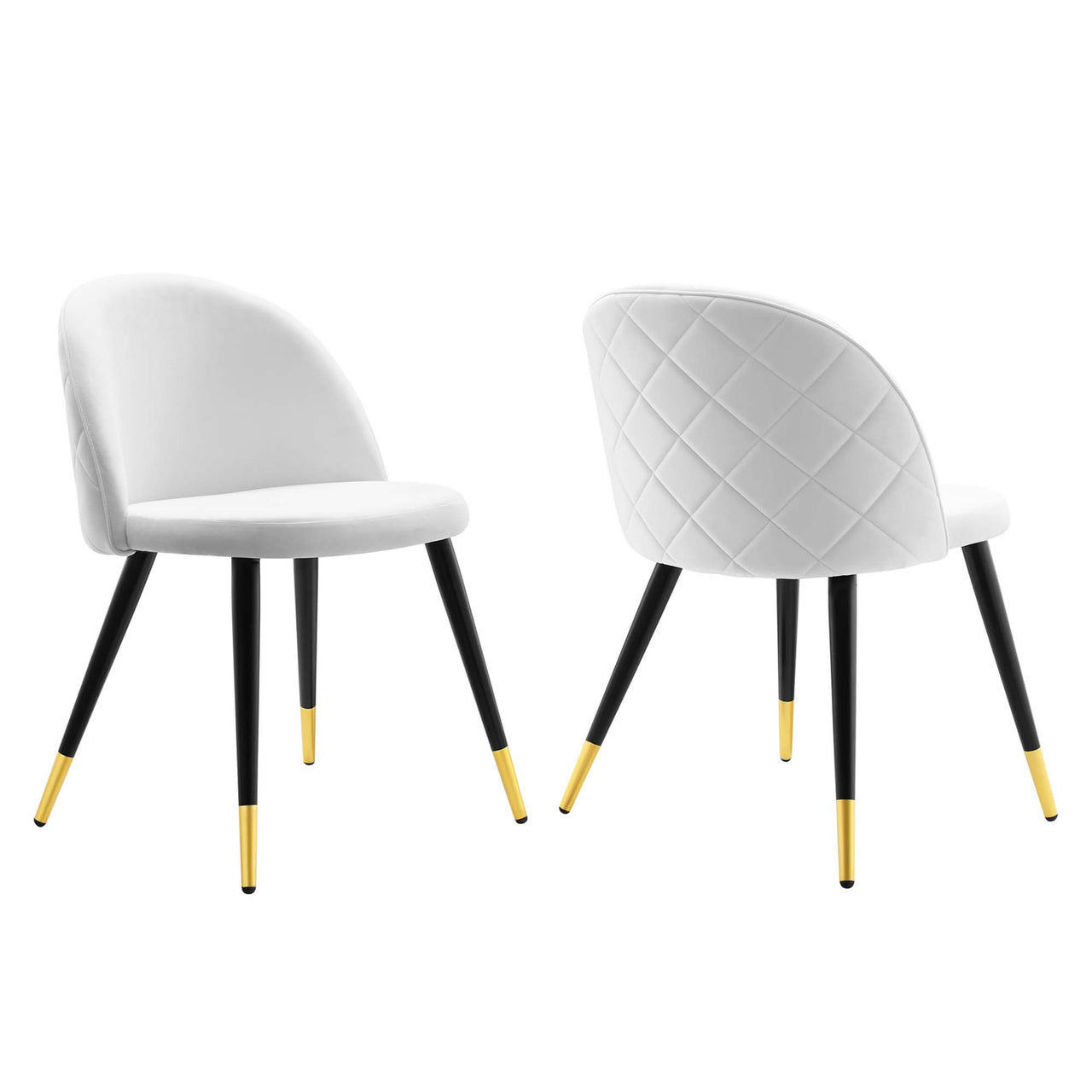 Adamantitus Upholstered Dining Chair Set of 2, White