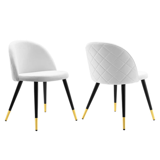 Adamantitus Upholstered Dining Chair Set of 2, White