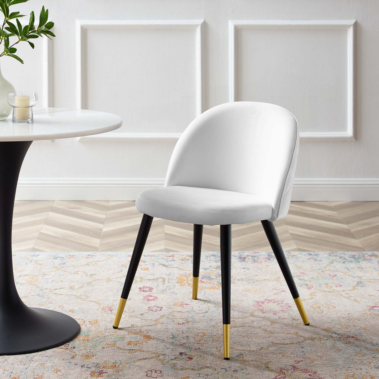 Adamantitus Upholstered Dining Chair Set of 2, White