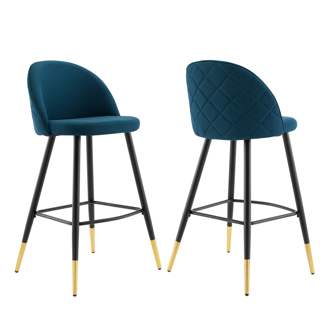 Adamantitus Woven Bar Stool Set of 2, Azure