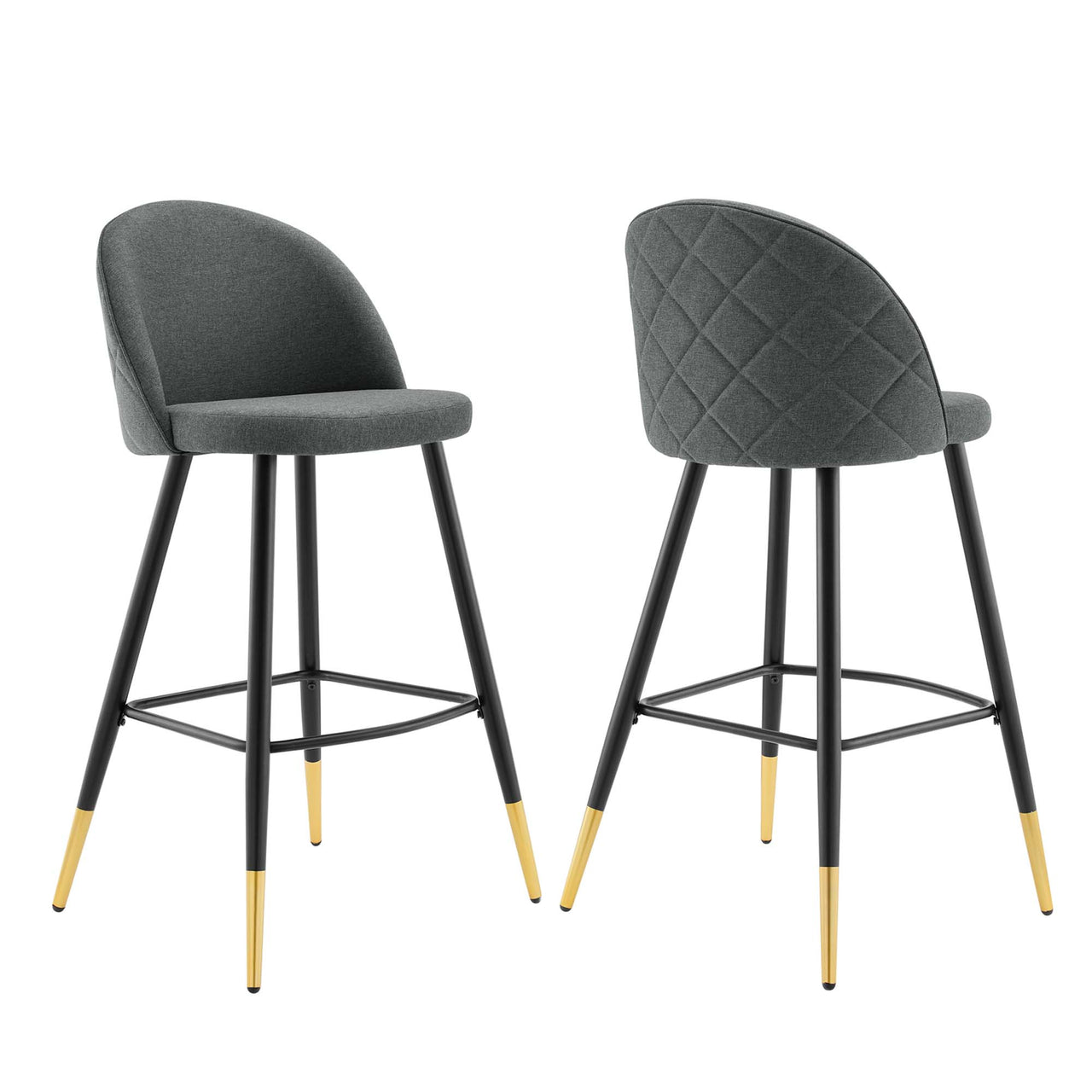 Adamantitus Woven Bar Stool Set of 2, Gray
