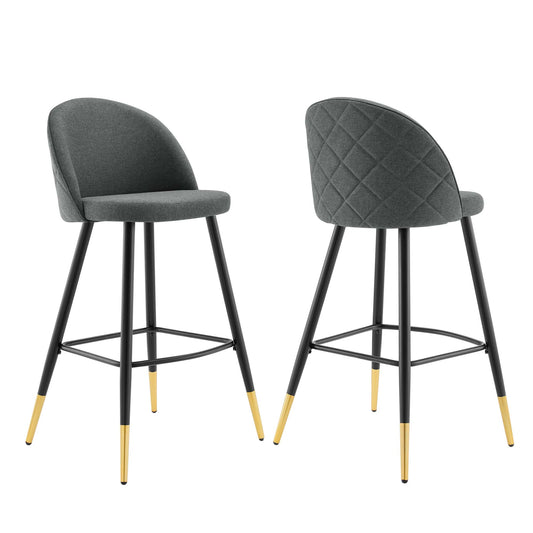Adamantitus Woven Bar Stool Set of 2, Gray