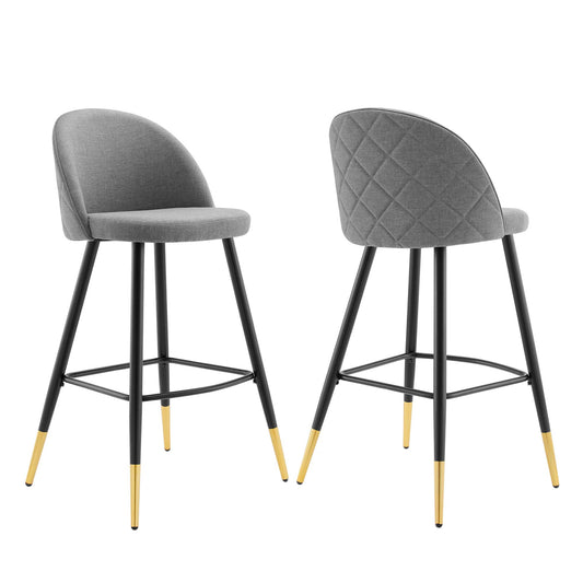 Adamantitus Woven Bar Stool Set of 2, Light Gray