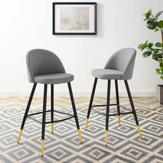 Adamantitus Woven Bar Stool Set of 2, Light Gray
