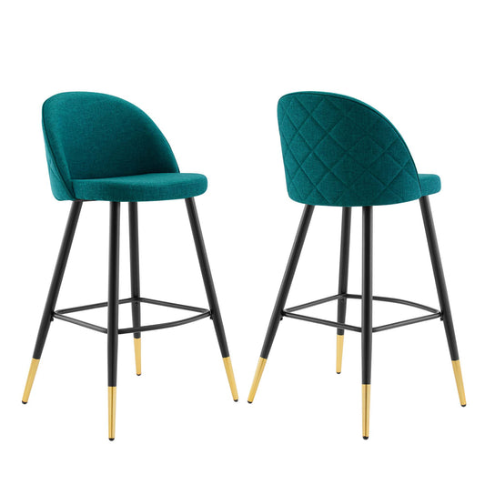 Adamantitus Woven Bar Stool Set of 2, Teal