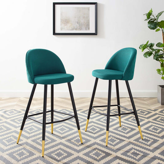 Adamantitus Woven Bar Stool Set of 2, Teal