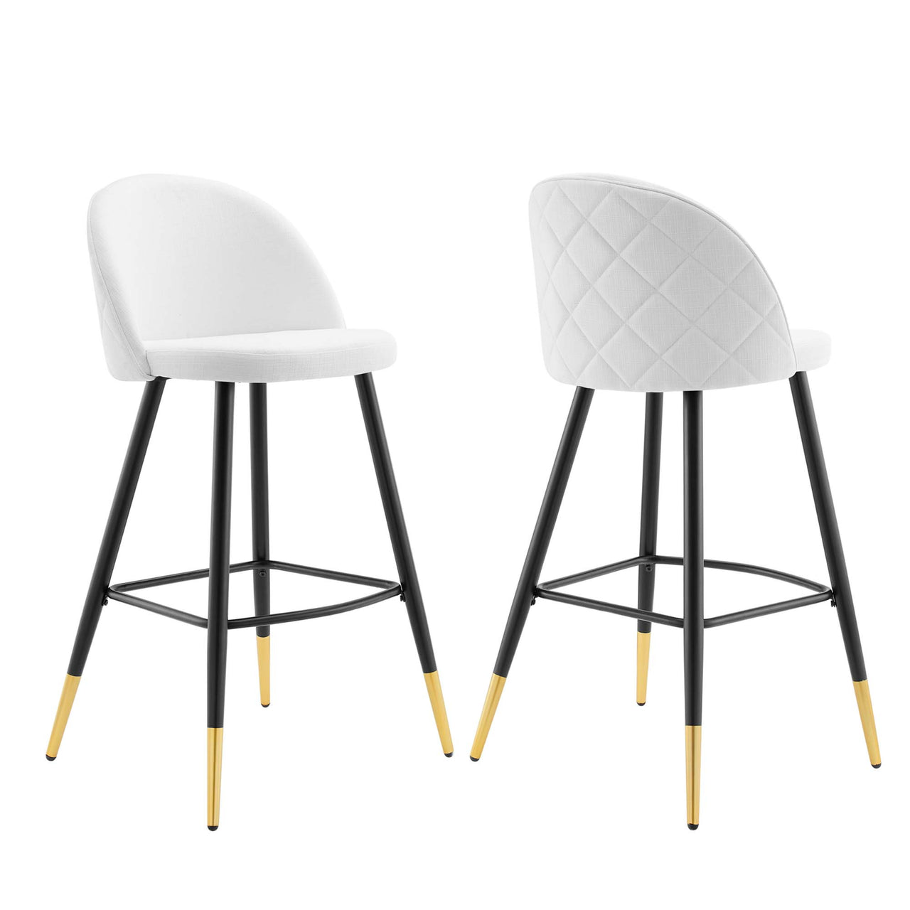 Adamantitus Woven Bar Stool Set of 2, White