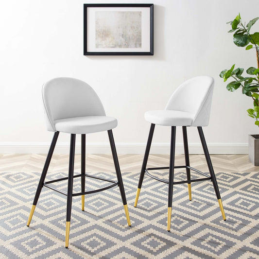 Adamantitus Woven Bar Stool Set of 2, White