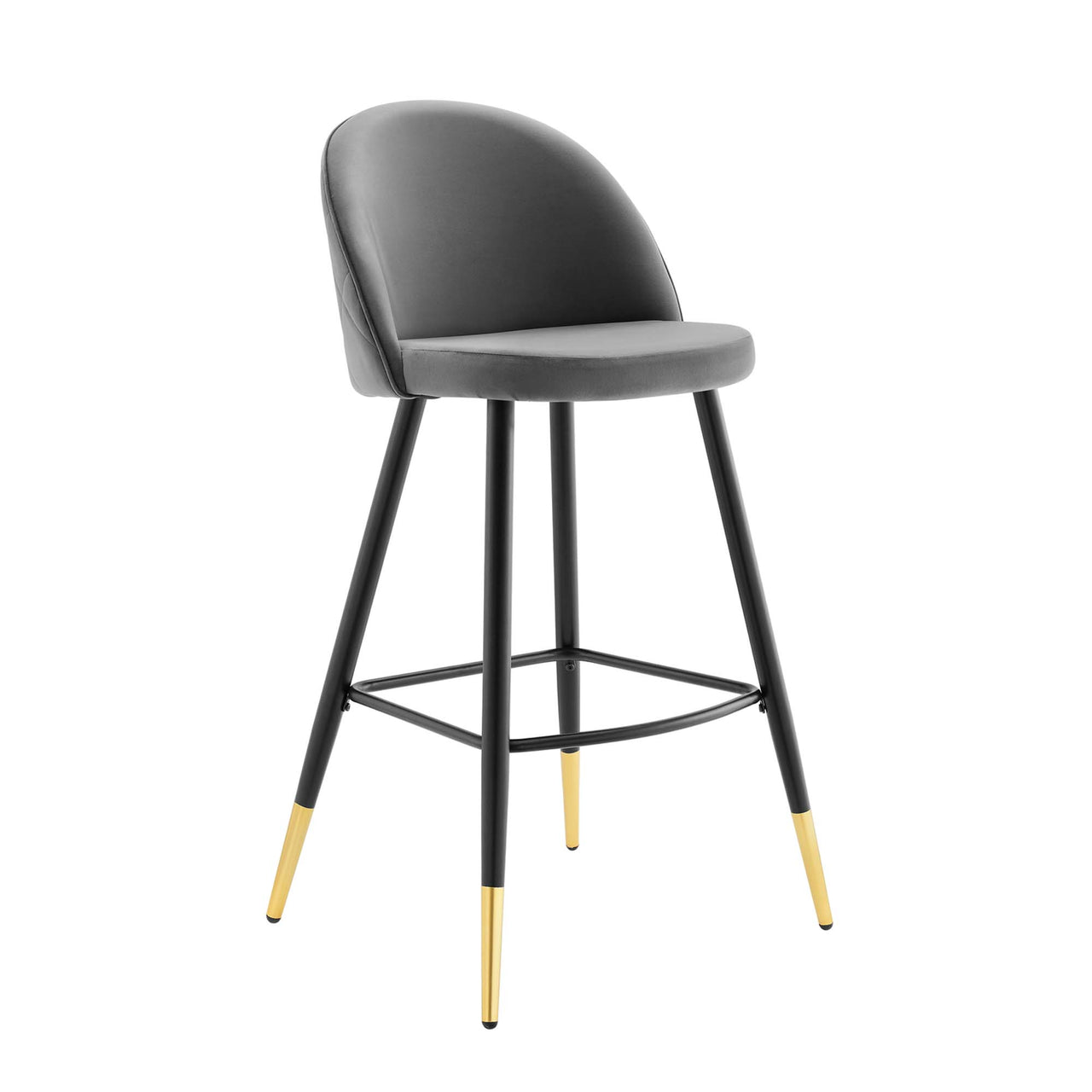 Adamantitus Upholstered Bar Stool Set of 2, Gray