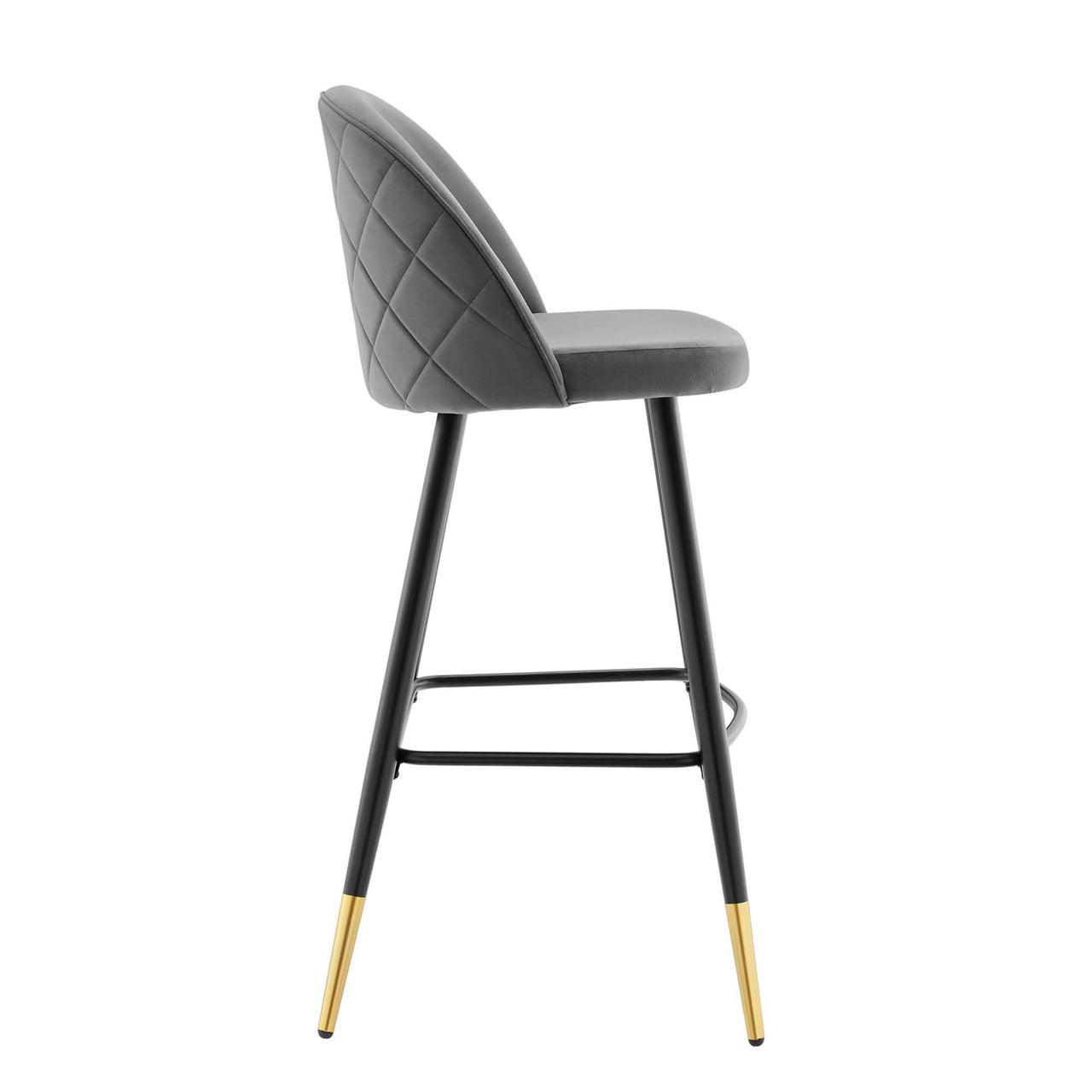 Adamantitus Upholstered Bar Stool Set of 2, Gray