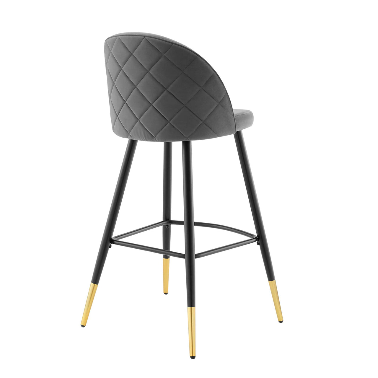 Adamantitus Upholstered Bar Stool Set of 2, Gray