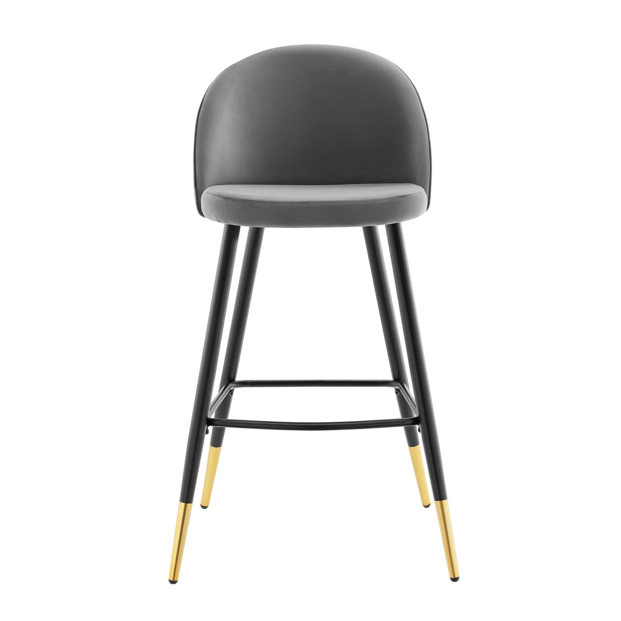 Adamantitus Upholstered Bar Stool Set of 2, Gray