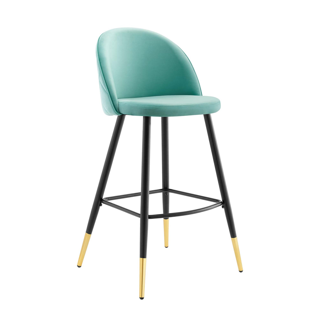 Adamantitus Upholstered Bar Stool Set of 2, Mint